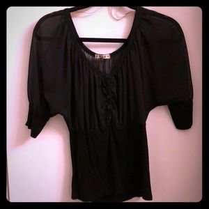Forever 21 Black Half sheer blouse
